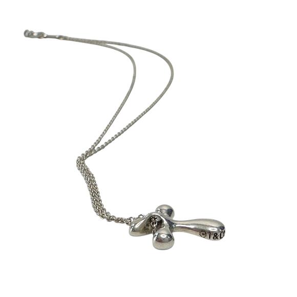 Tiffany and Co Elsa Peretti Cross Pendant Necklace in Sterling Silver (16") - Picture 5 of 14